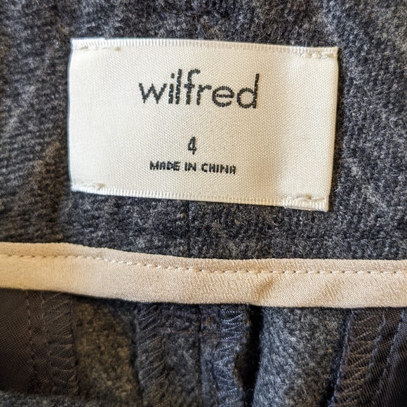 Aritzia Wilfred Jallade Wool Cashmere Gray Pinstripe Crop high waisted Pants Sz4 - Picture 7 of 9